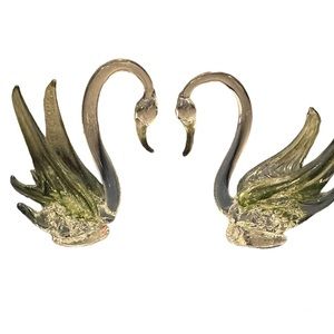 Mini glass swans
